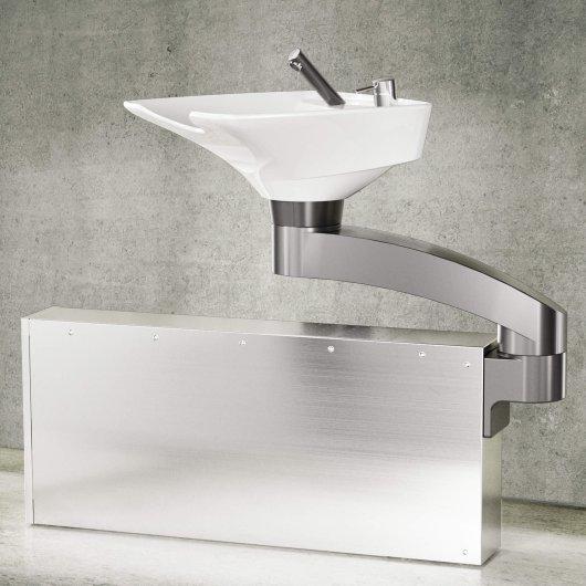 Contura Mono with wall connection in white aluminium